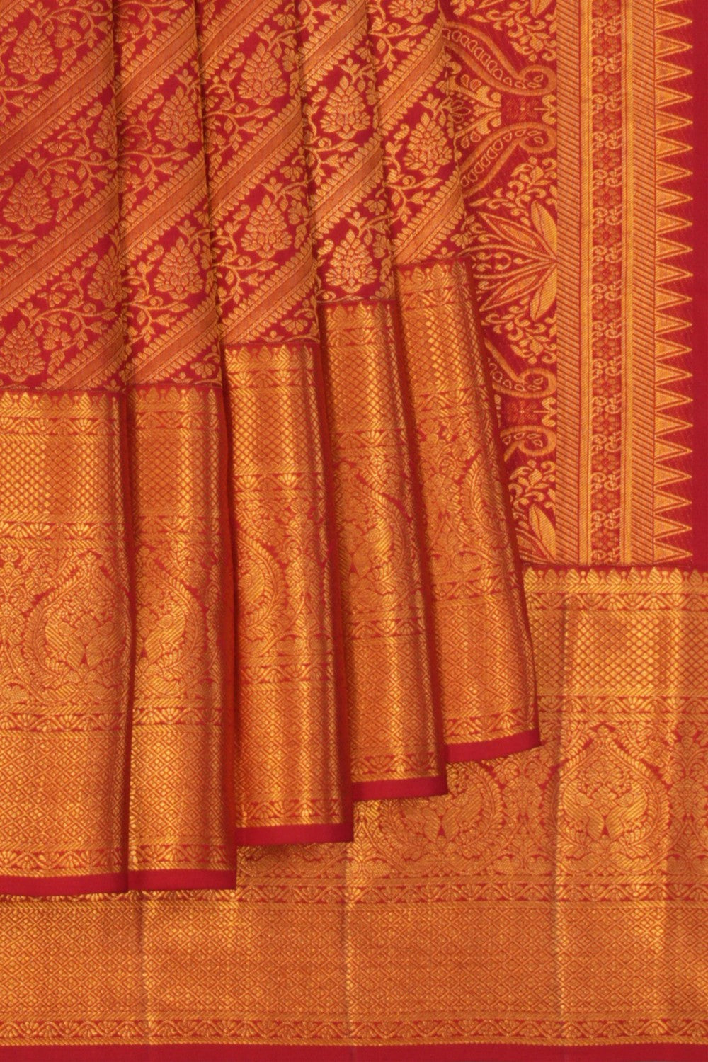 Image of Red Brocade Kanchipattu Saree